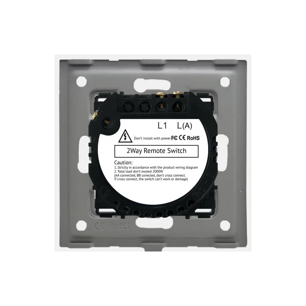 Luxion Glass Touch Light Switch – 1 Gang 2-Way / Intermediate, RF433 – White — image 4