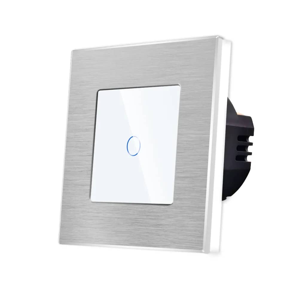 Luxion Glass Touch Light Switch with Aluminium Frame – 1 Gang, 500W