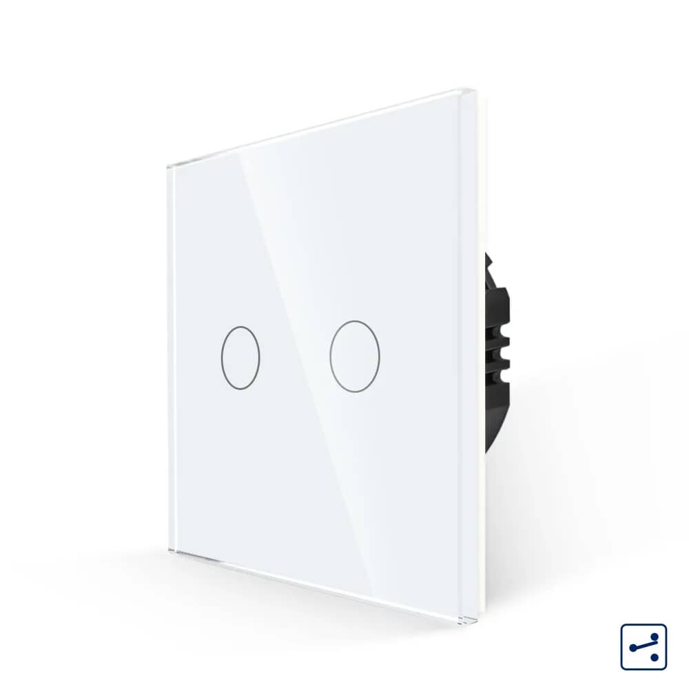 Luxion Glass Touch Light Switch – 2 Gang 2-Way (Staircase/Intermediate), Series A