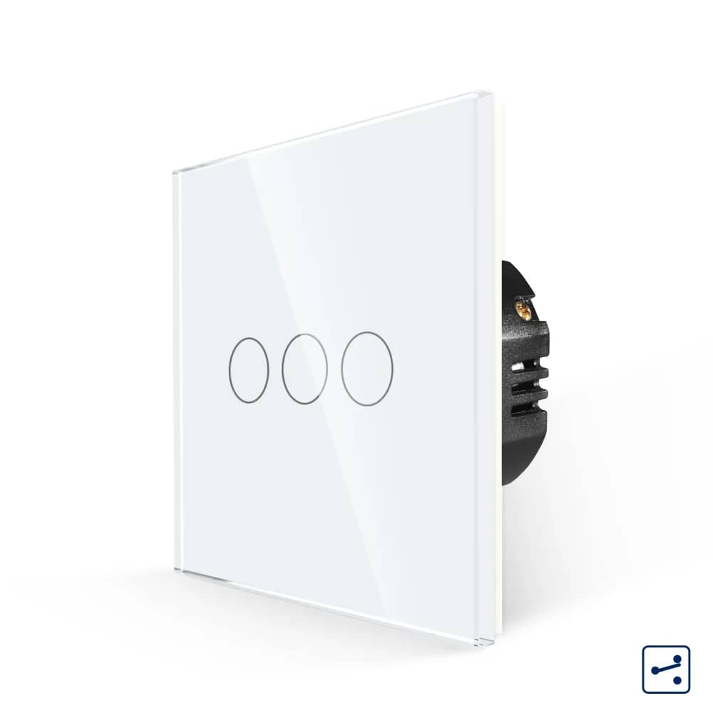 Luxion Glass Touch Light Switch – 3 Gang 2-Way (Staircase), Series A