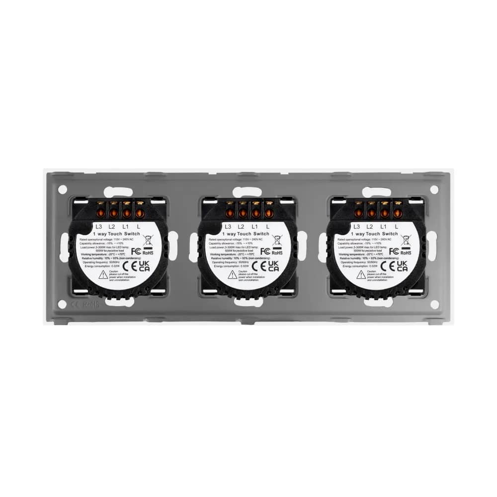 Luxion Glass Touch Light Switch Panel – 3 Gang + 3 Gang + 3 Gang (LX-ST-301/301/301) – White — image 4