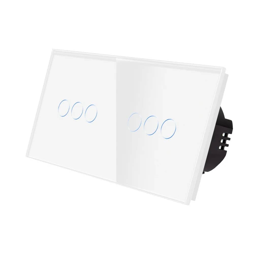 Luxion Glass Touch Light Switch – 3 Gang + 3 Gang