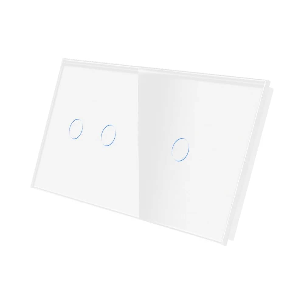 Luxion Glass Touch Light Switch Panel – 2 Gang + 1 Gang