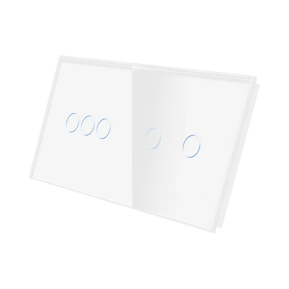 Luxion Glass Touch Light Switch Panel – 3 Gang + 2 Gang