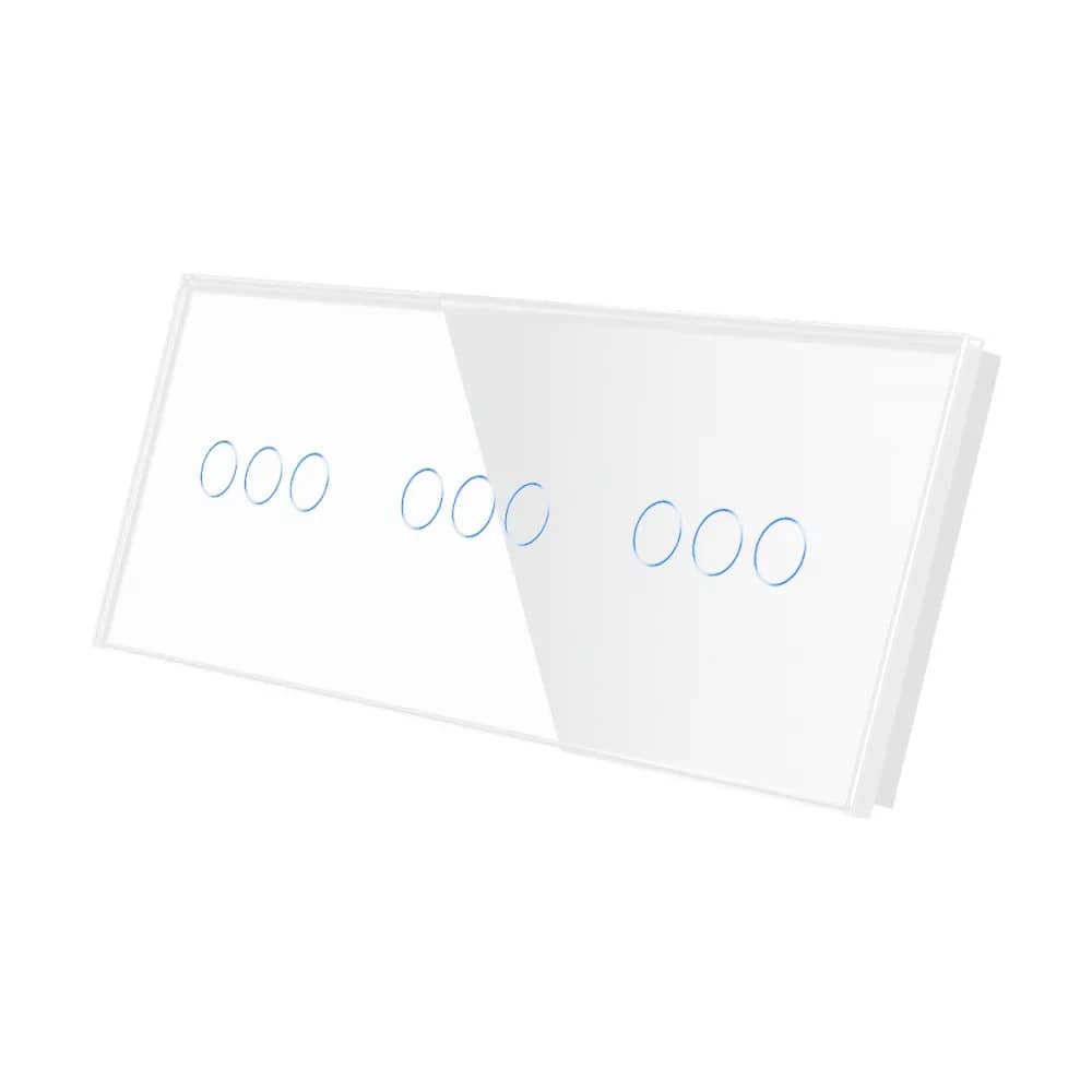 Luxion Glass Touch Light Switch Panel – 3 Gang + 3 Gang + 3 Gang (LX-GP024W)
