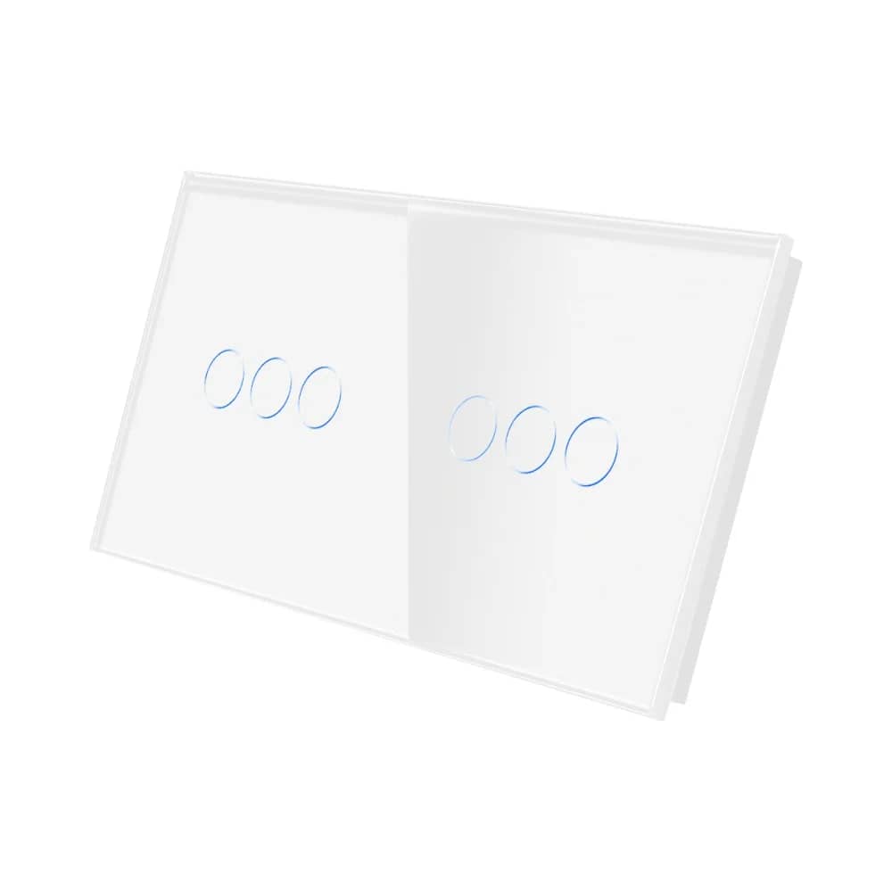 Luxion Glass Touch Light Switch Panel – 3 Gang + 3 Gang