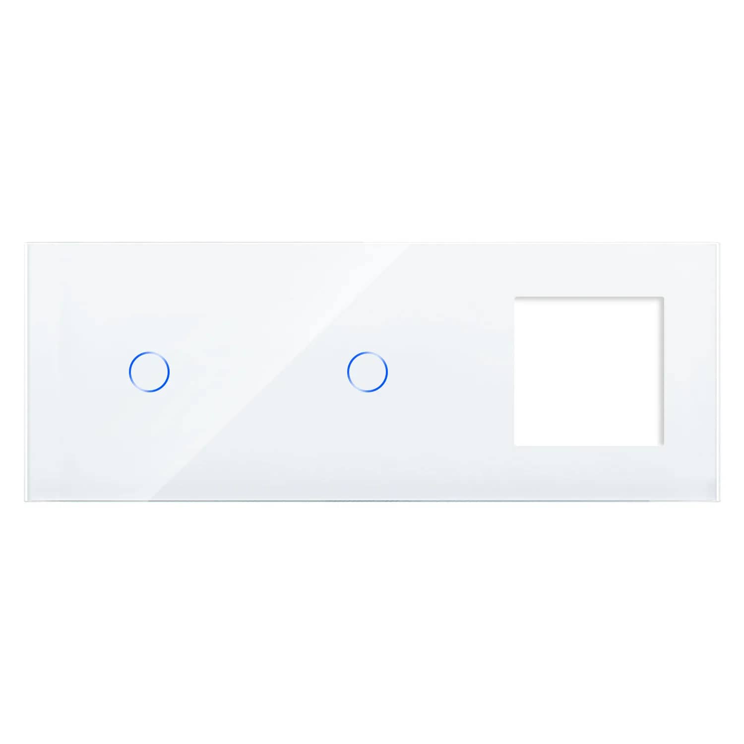 Luxion Glass Touch Light Switch and Socket Panel – 1 Gang + 1 Gang + Socket
