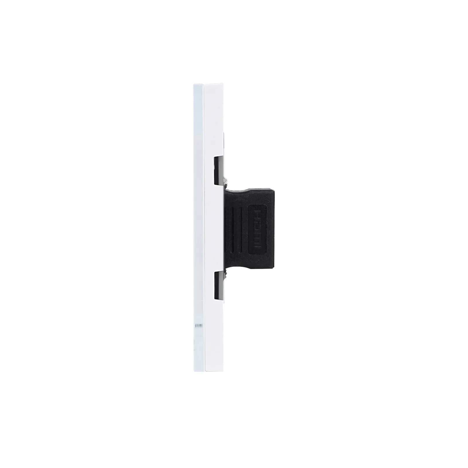 Luxion HDMI Socket + 2 Blank Modules with Glass Frame – Italian Standard, 3M – White — image 3