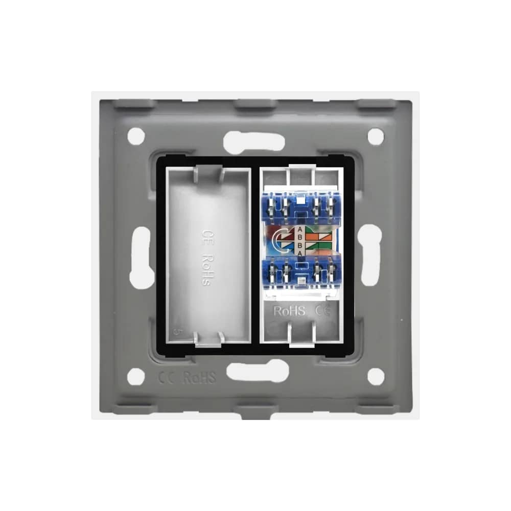 Luxion Internet Data Socket with Glass Frame – White — image 4