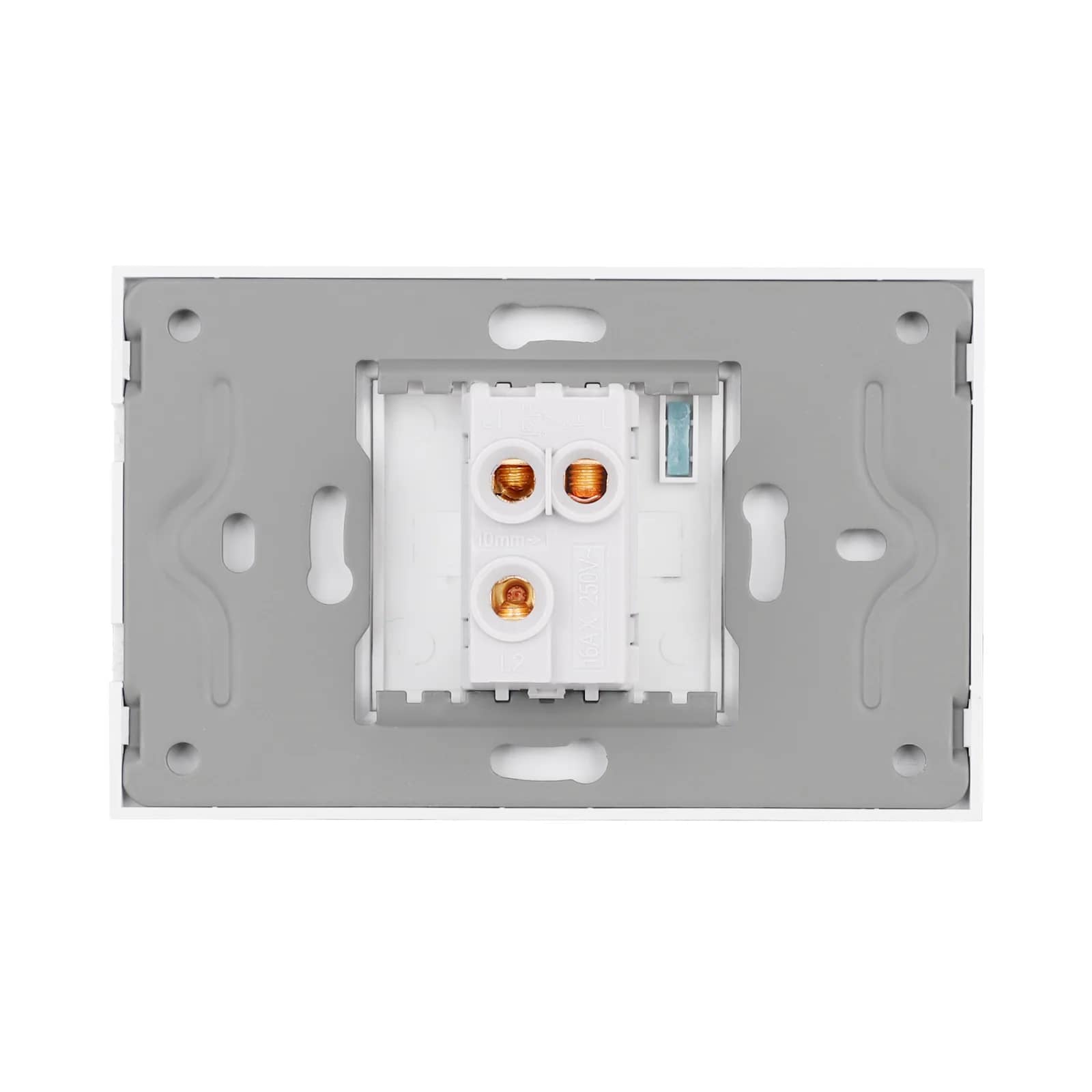 Luxion Mechanical 1 Gang 2-Way Light Switch with Glass Frame – Italian Standard, 2/3M – White — image 4