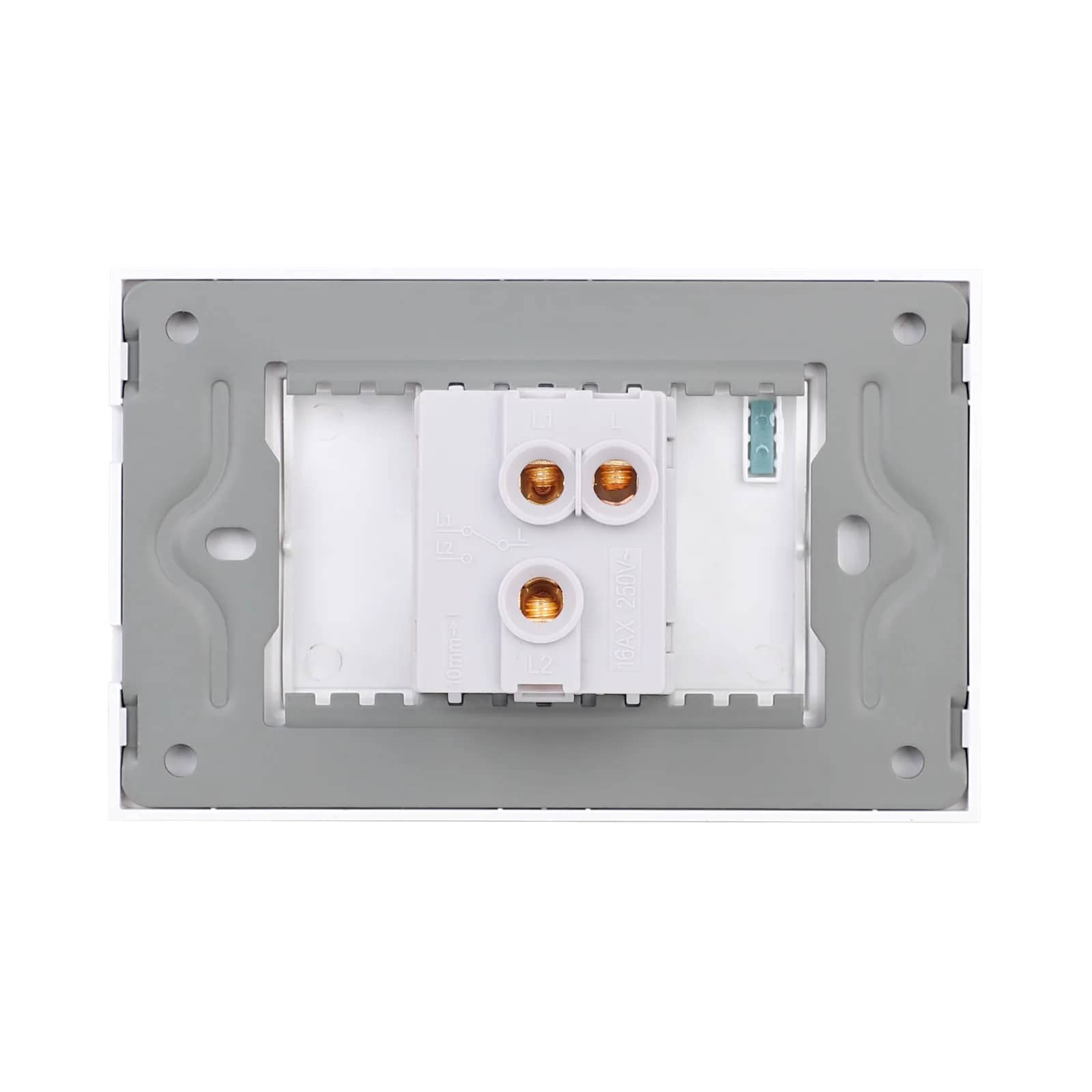 Luxion Mechanical 1 Gang 2-Way Light Switch with Glass Frame – Italian Standard, 3M – White — image 4