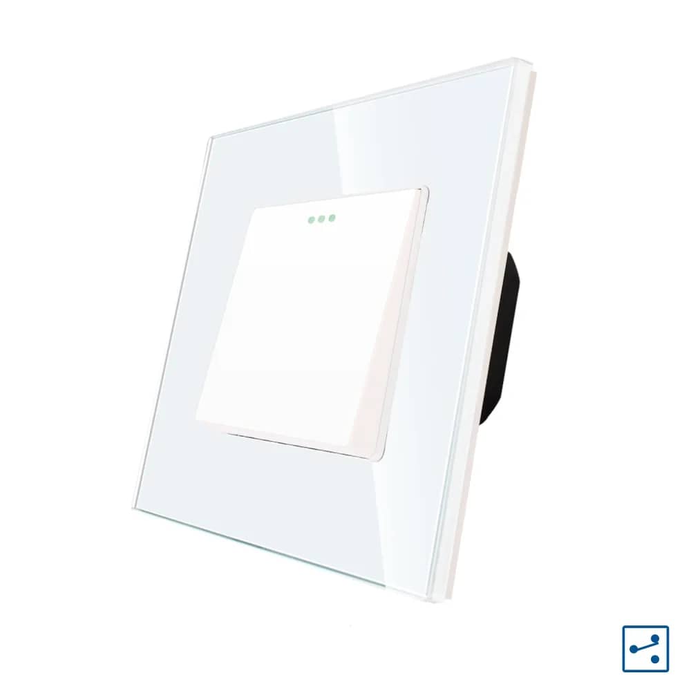Luxion Mechanical 1 Gang Intermediate (Cross) Light Switch with Glass Frame