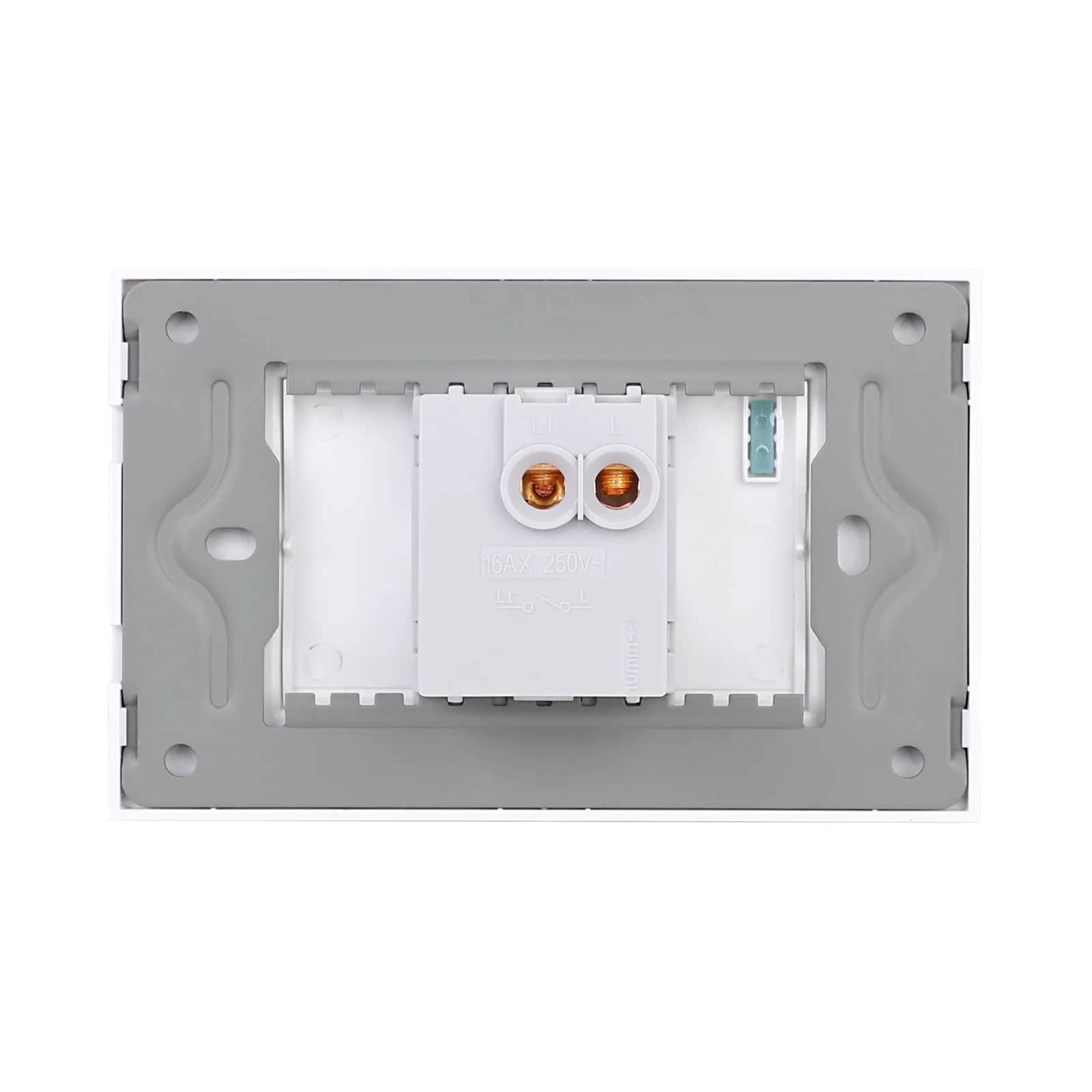 Luxion Mechanical 1 Gang Light Switch with Glass Frame – Italian Standard, 3M – White — image 4