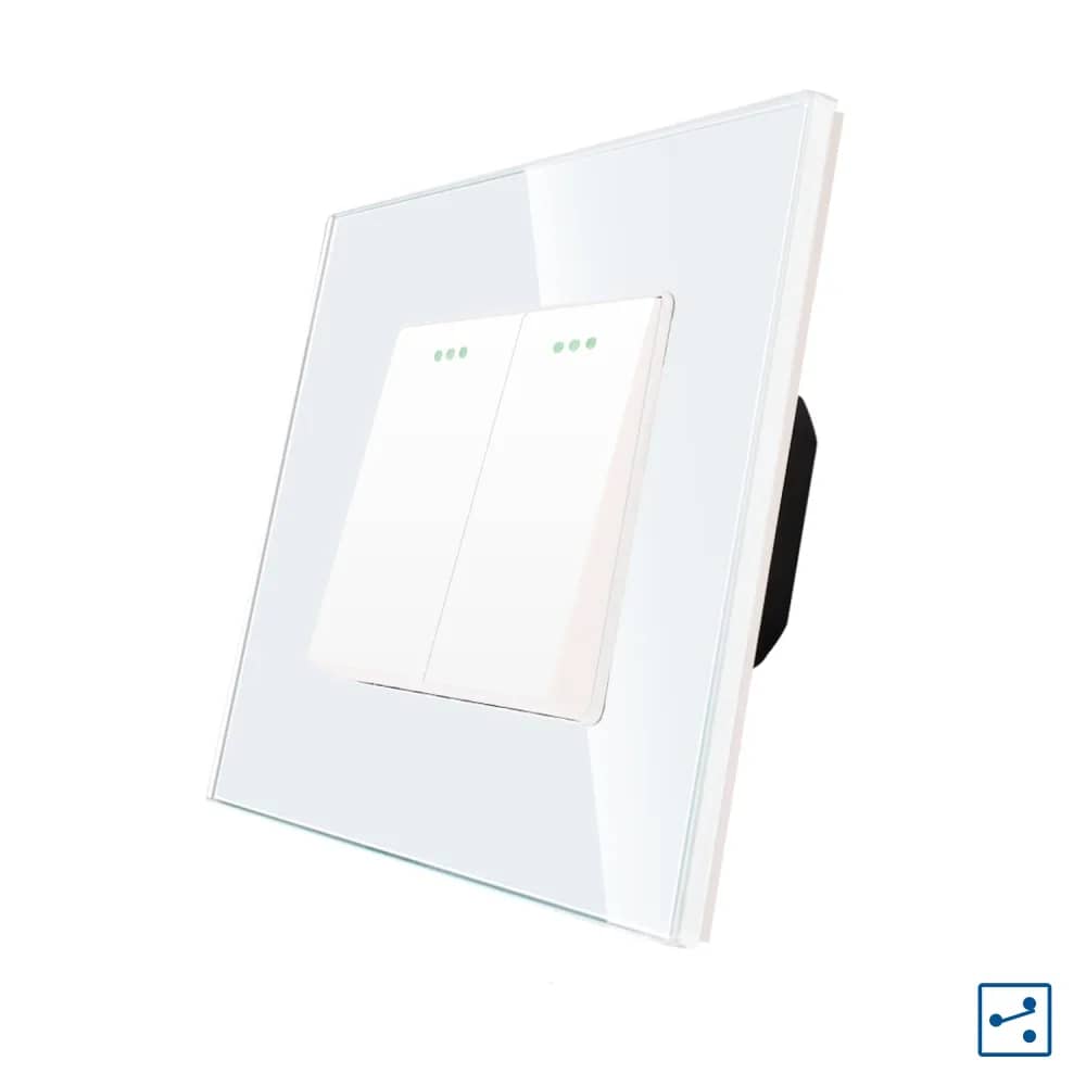 Luxion Mechanical 2-Way Light Switch with Glass Frame – 2 Gang