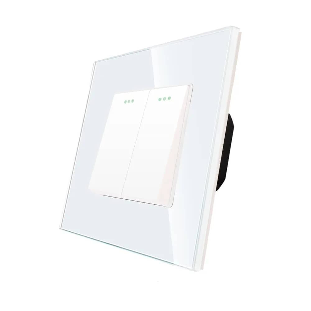 Luxion Mechanical 2 Gang Light Switch with Glass Frame