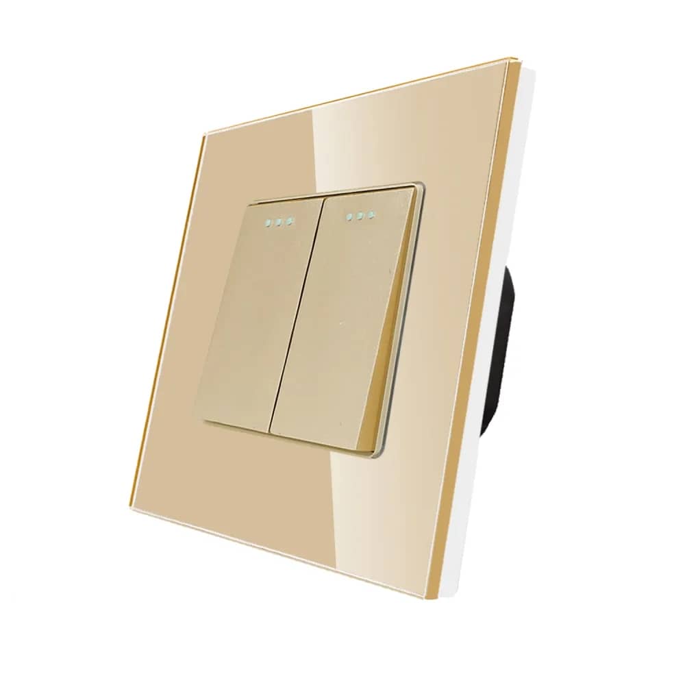 Luxion Mechanical 2 Gang Light Switch with Glass Frame