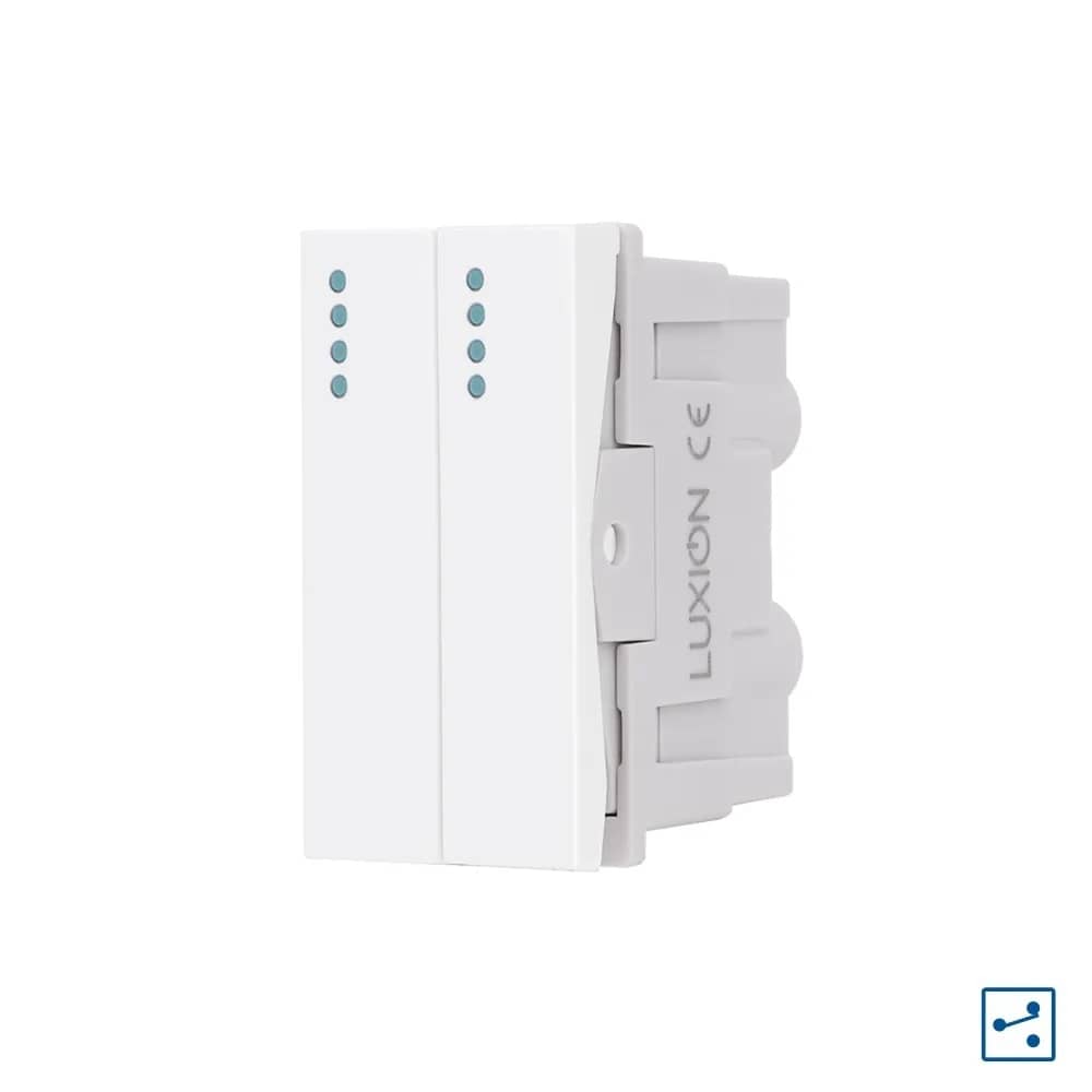 Luxion Mechanical 2-Way (Staircase) 2 Gang Light Switch Module 2M / 1M – Italian Standard