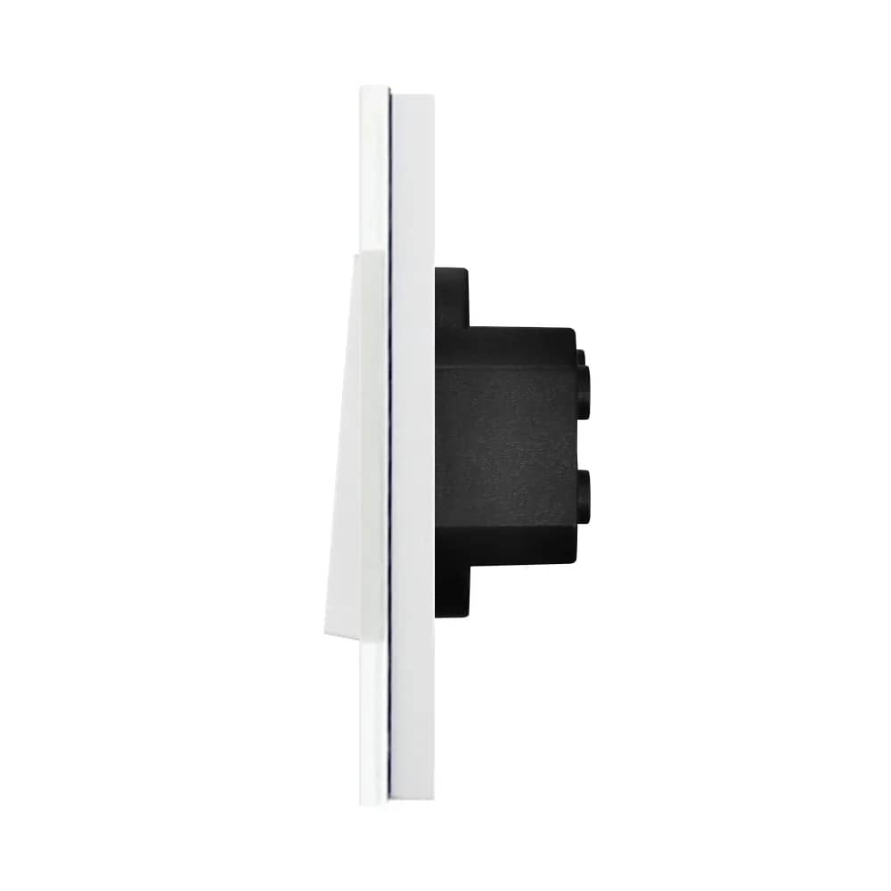 Luxion Mechanical 2-Way (Staircase) Light Switch with Glass Frame – 1 Gang – White — image 3
