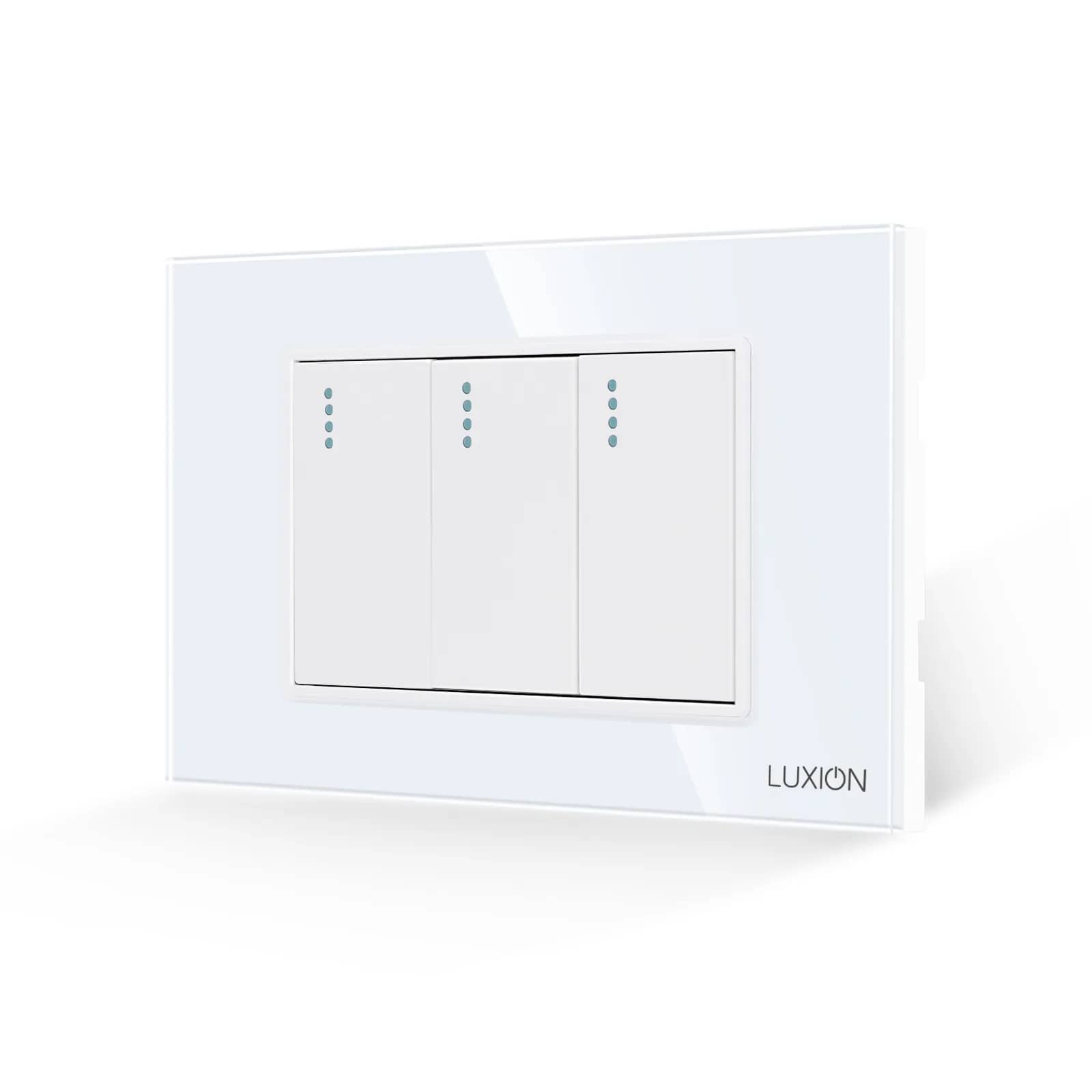 Luxion Mechanical 3 Gang Light Switch with Glass Frame – Italian Standard, 3M