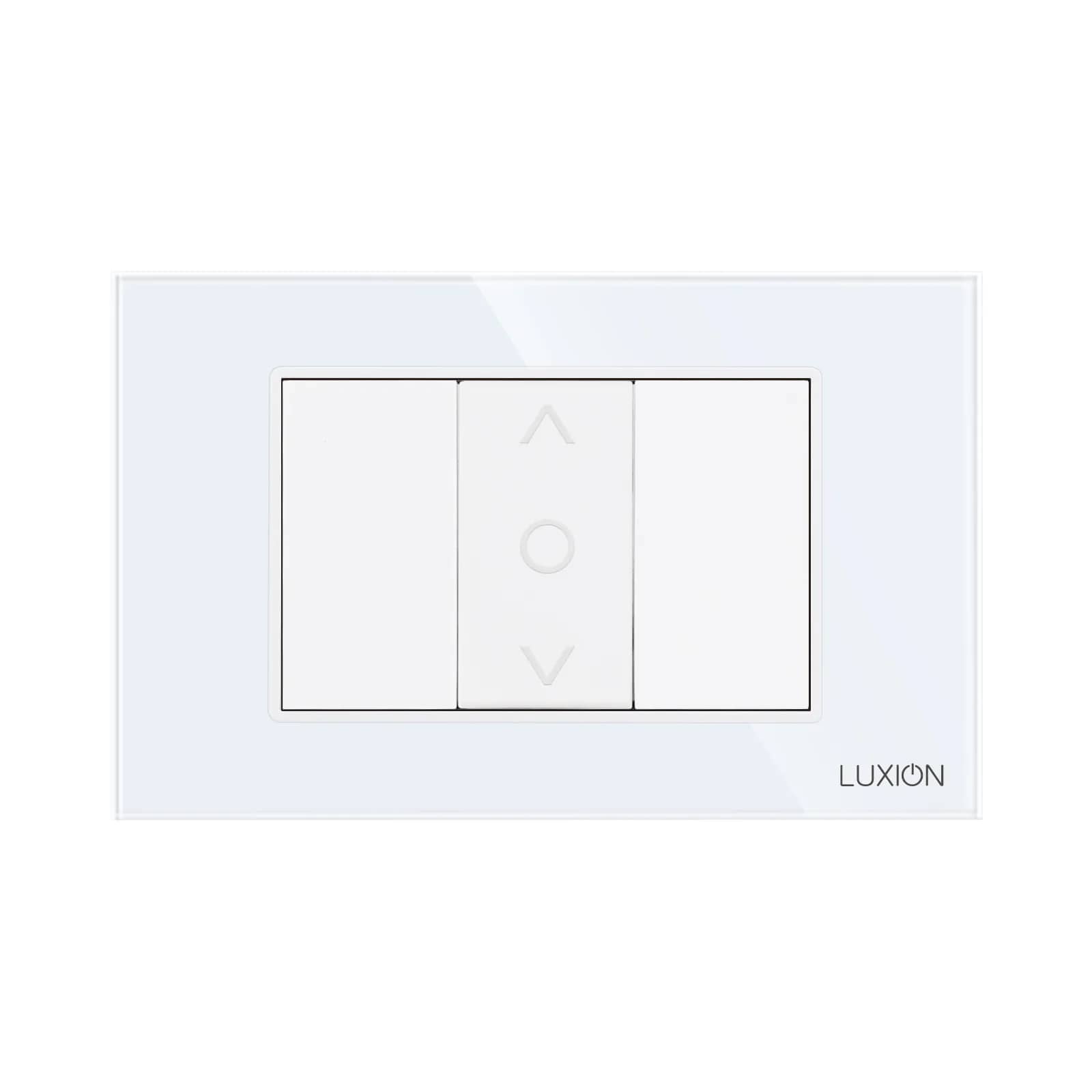 Luxion Mechanical Blinds Switch 1M with 2 Blank Modules, Glass Frame – Italian Standard, 3M – White — image 3