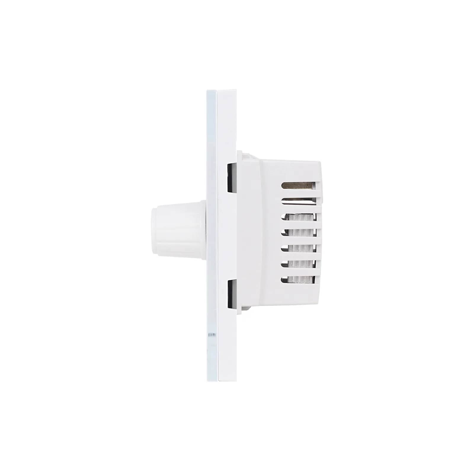 Luxion Mechanical Dimmer Switch 1M with 2 Blank Modules and Glass Frame, Italian Standard, 3M – White — image 3
