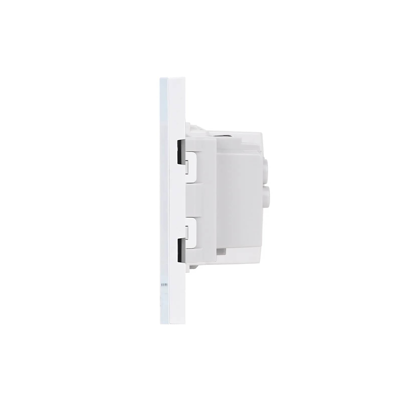 Luxion Mechanical Dimmer Switch + Socket with Glass Frame – Italian Standard, 3M – White — image 3
