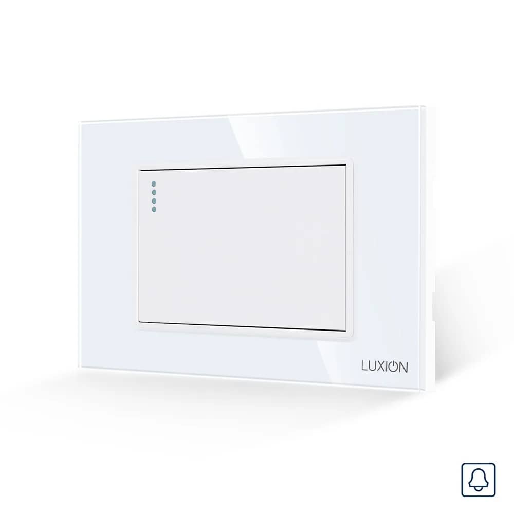 Luxion Mechanical Push Button Switch (Doorbell) with Glass Frame – Italian Standard, 3M