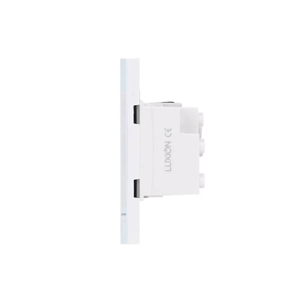 Luxion Schuko + Italian Universal Socket with Glass Frame – Italian Standard, 3M – White — image 3