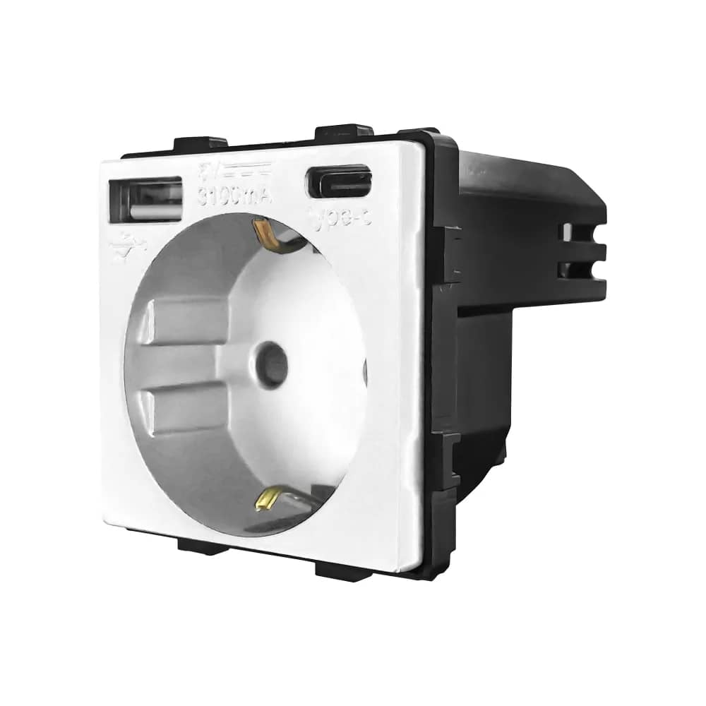 Luxion Single Socket Module with USB-A + USB-C