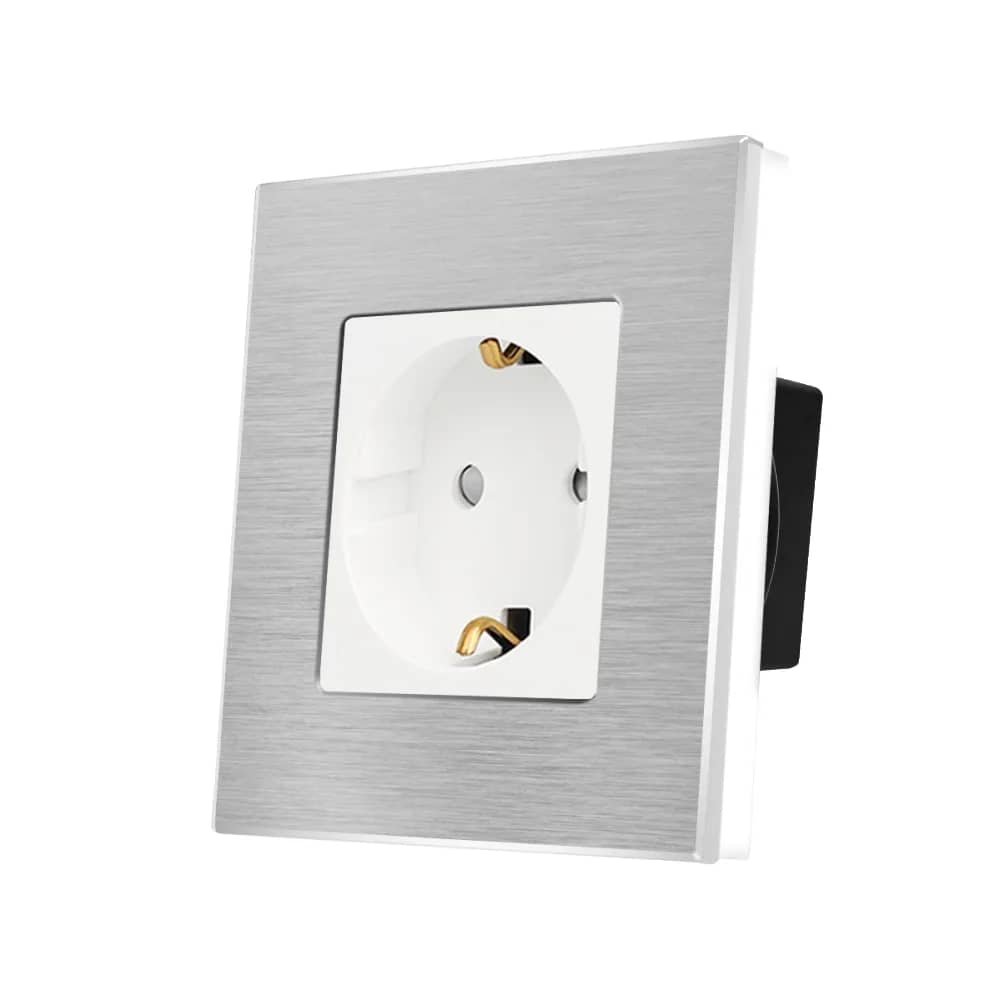 Luxion Single Wall Socket with Aluminium Frame