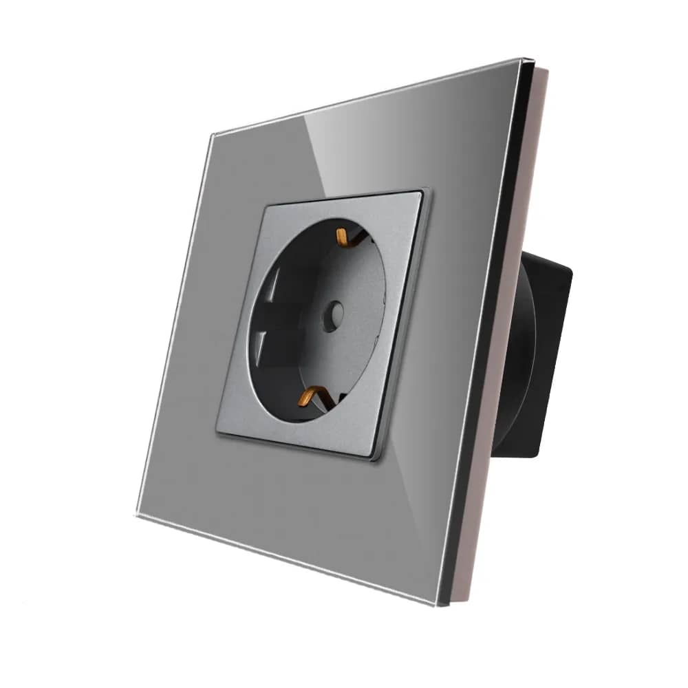 Luxion Single Wall Socket with Glass Frame