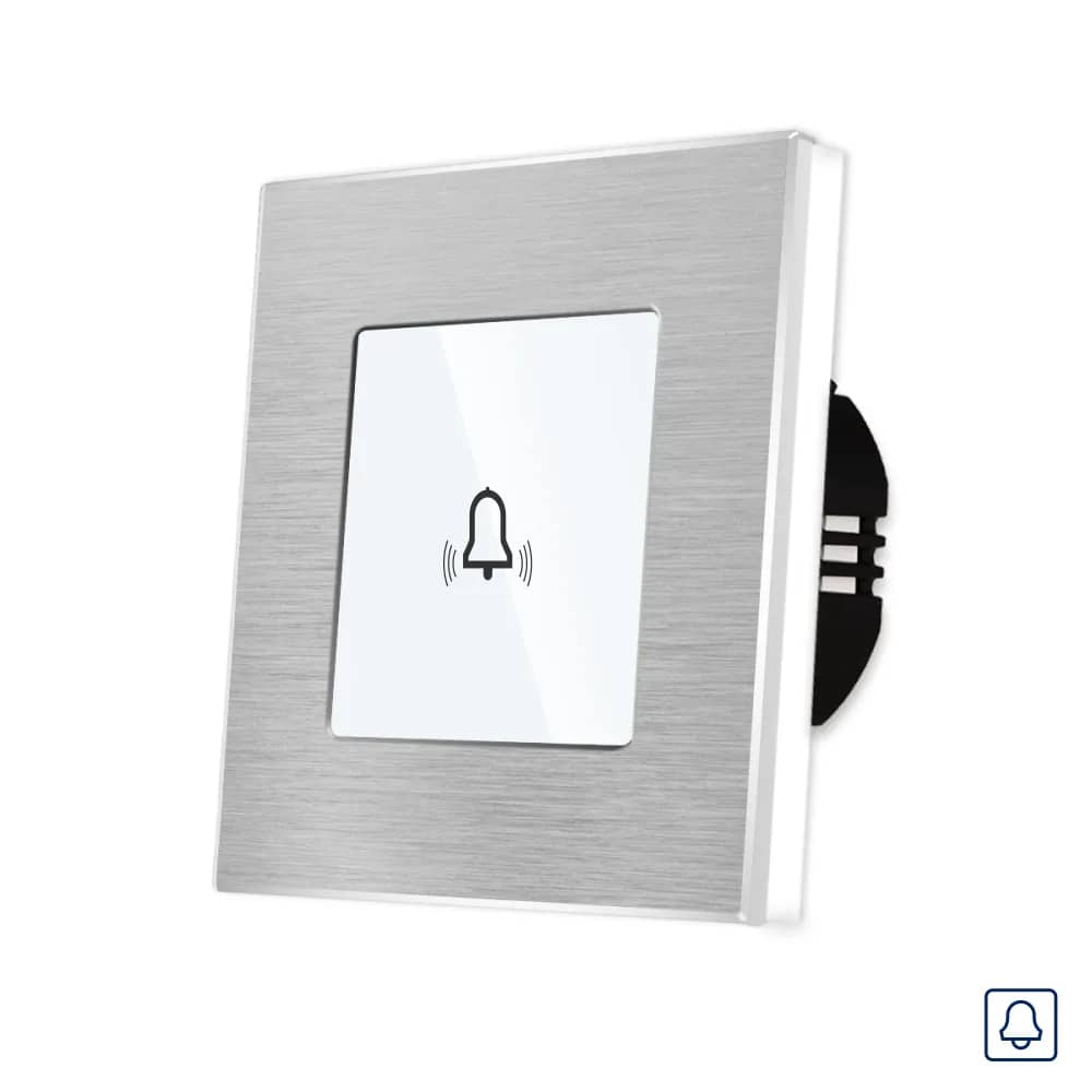 Luxion Touch Doorbell Button – Momentary, Glass Panel with Aluminium Frame