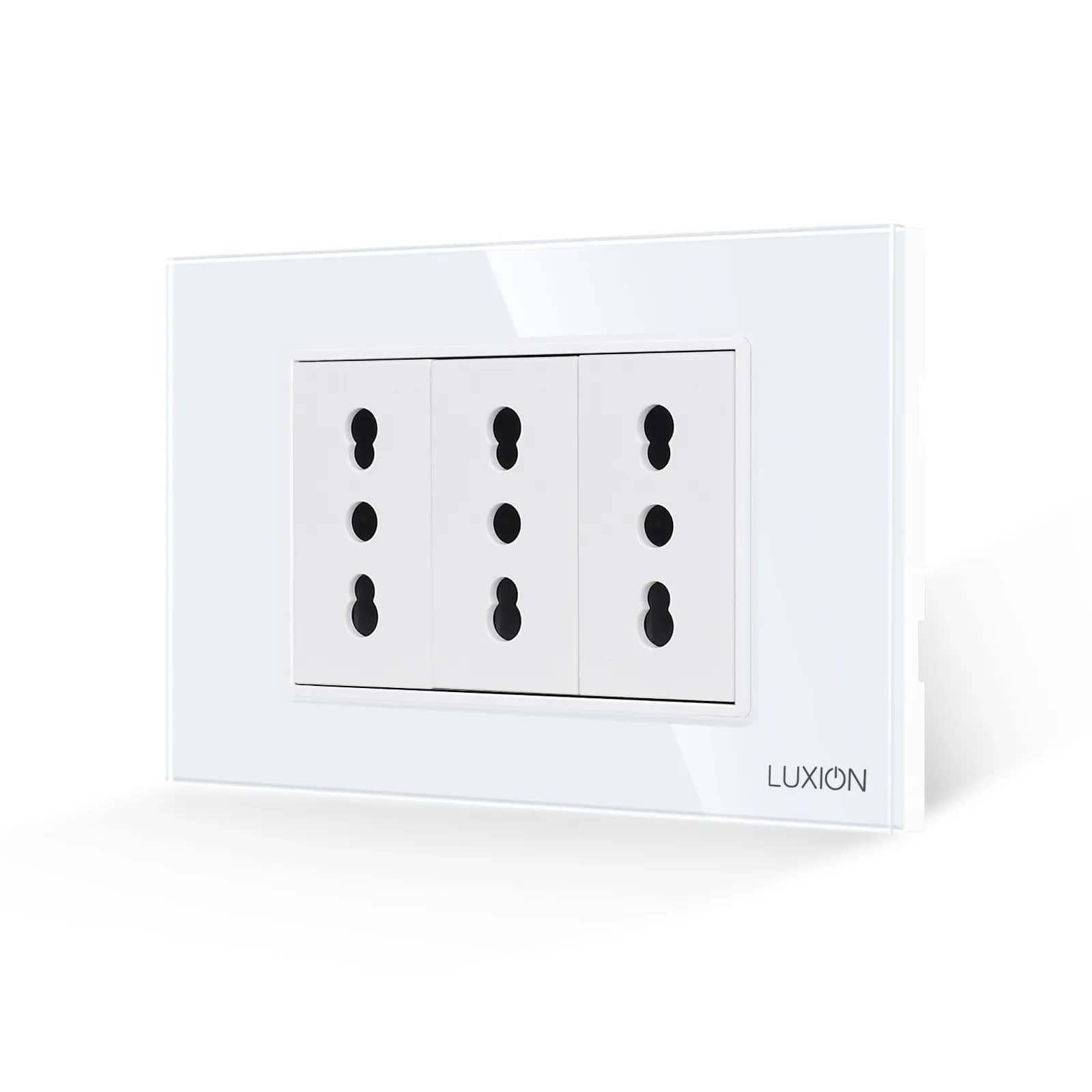 Luxion Triple Socket with Glass Frame – Italian Standard, 3M