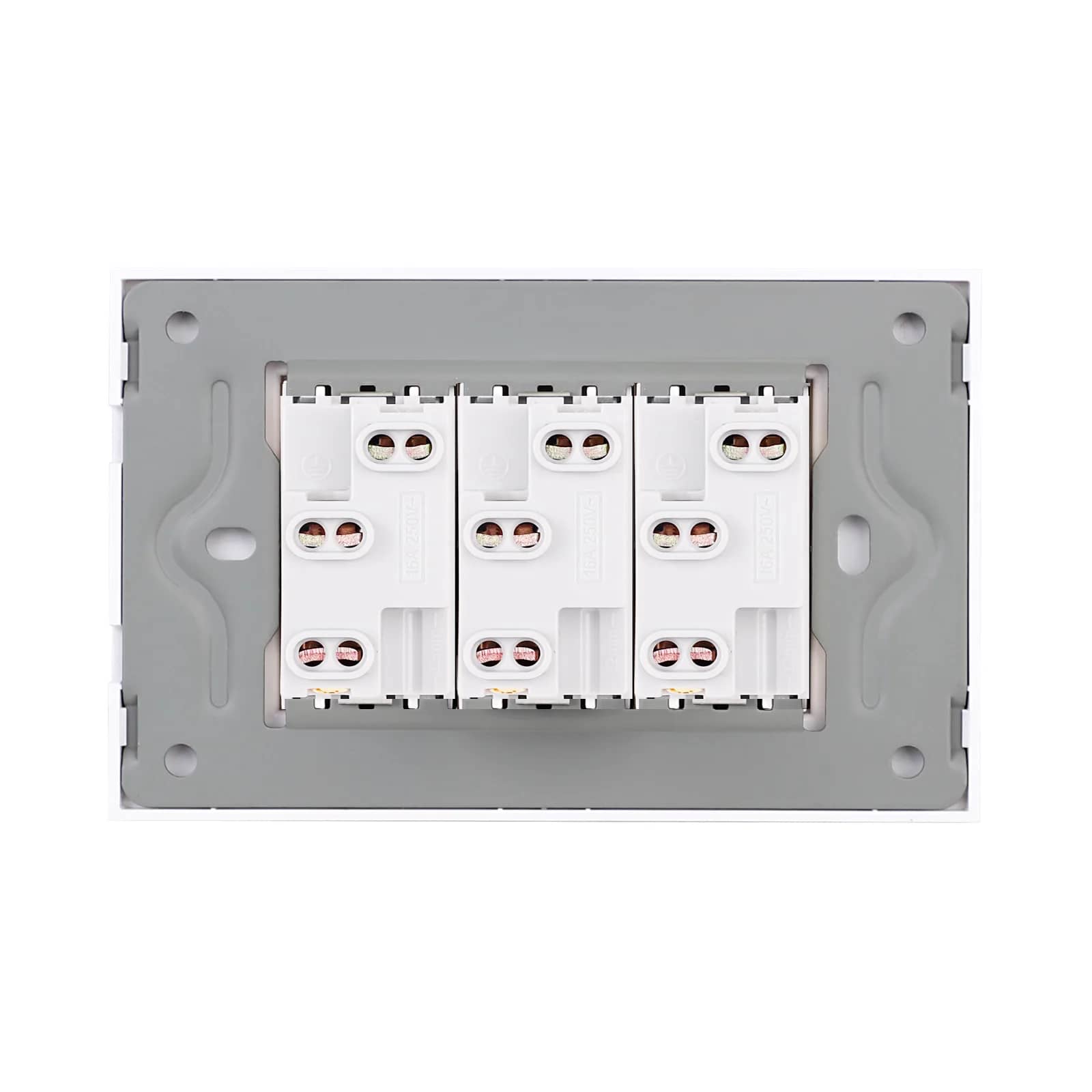 Luxion Triple Socket with Glass Frame – Italian Standard, 3M – White — image 4