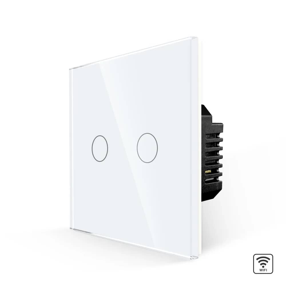 Luxion Wi-Fi Glass Touch Light Switch – 2 Gang