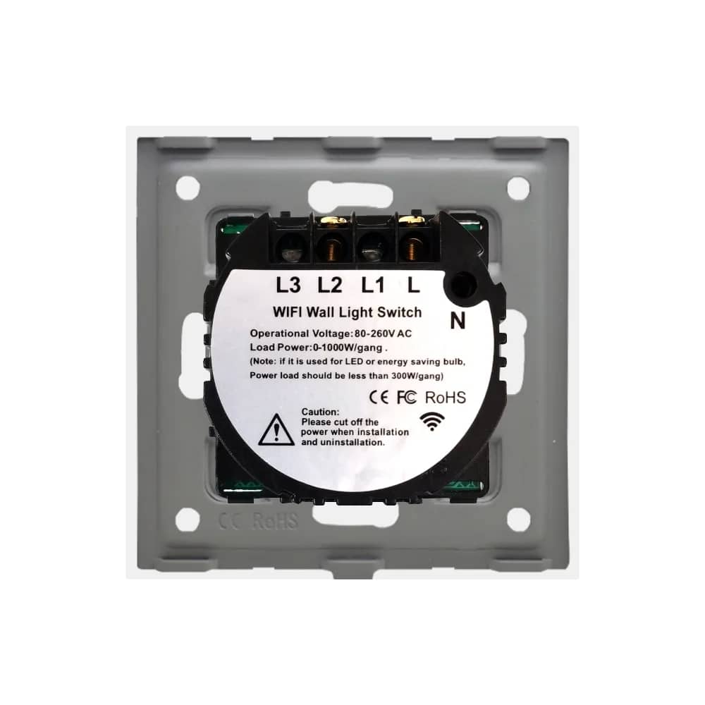 Luxion Wi-Fi + RF433 Glass Touch Light Switch – 1 Gang – White — image 4