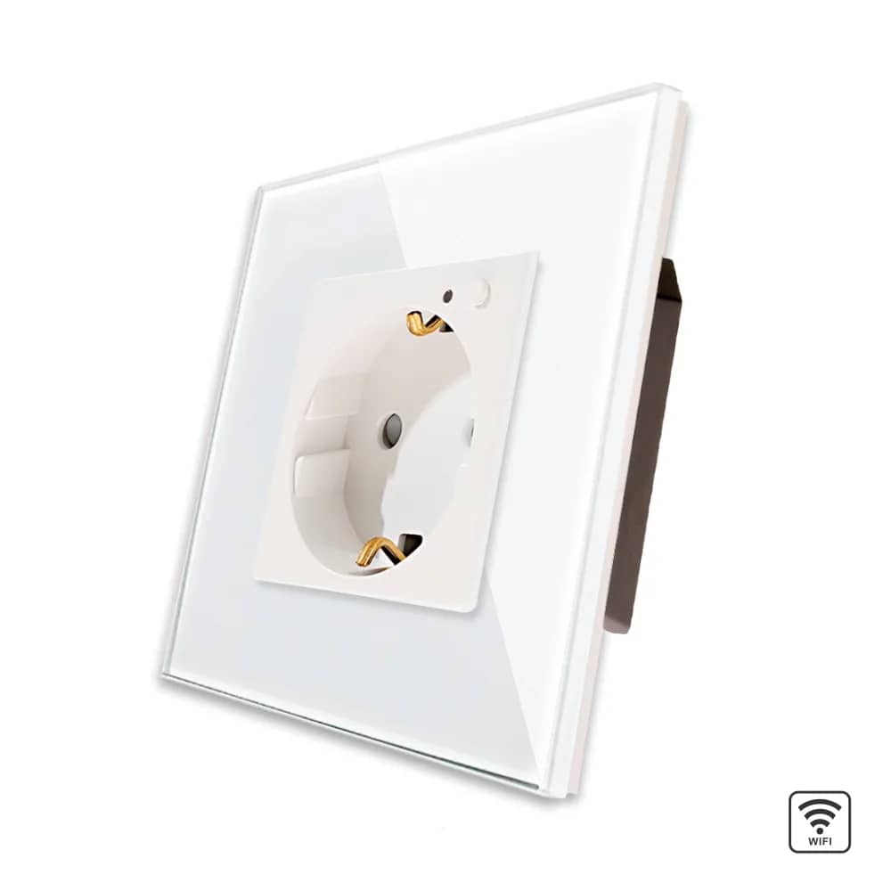 Luxion Wi-Fi Smart Single Socket with Energy Monitoring and Glass Frame