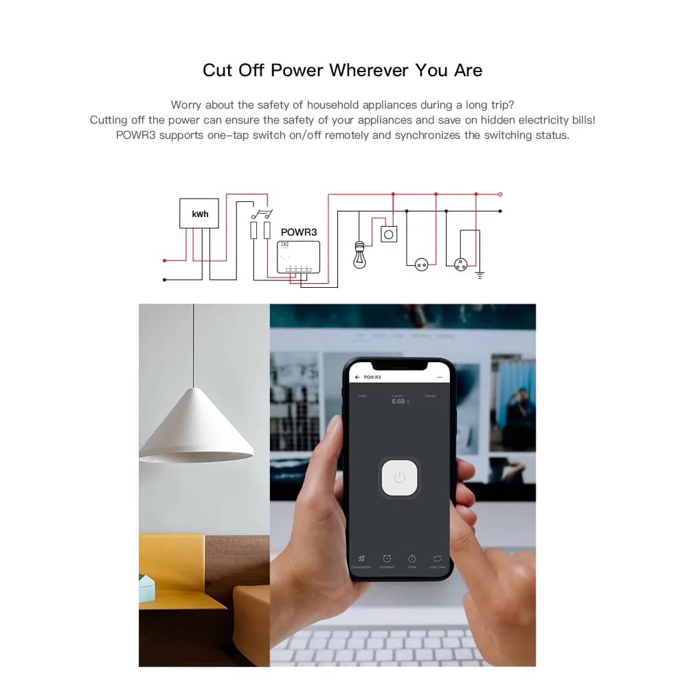 Sonoff POW R3 Wi-Fi Smart Relay with Energy Monitoring – App & Voice Control — image 6