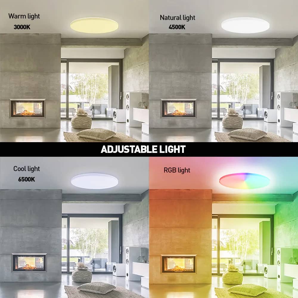 Tellur Smart LED RGB Ceiling Light – Voice Control, 24W, Wi-Fi, Round, 33 cm (TLL331401) — image 5