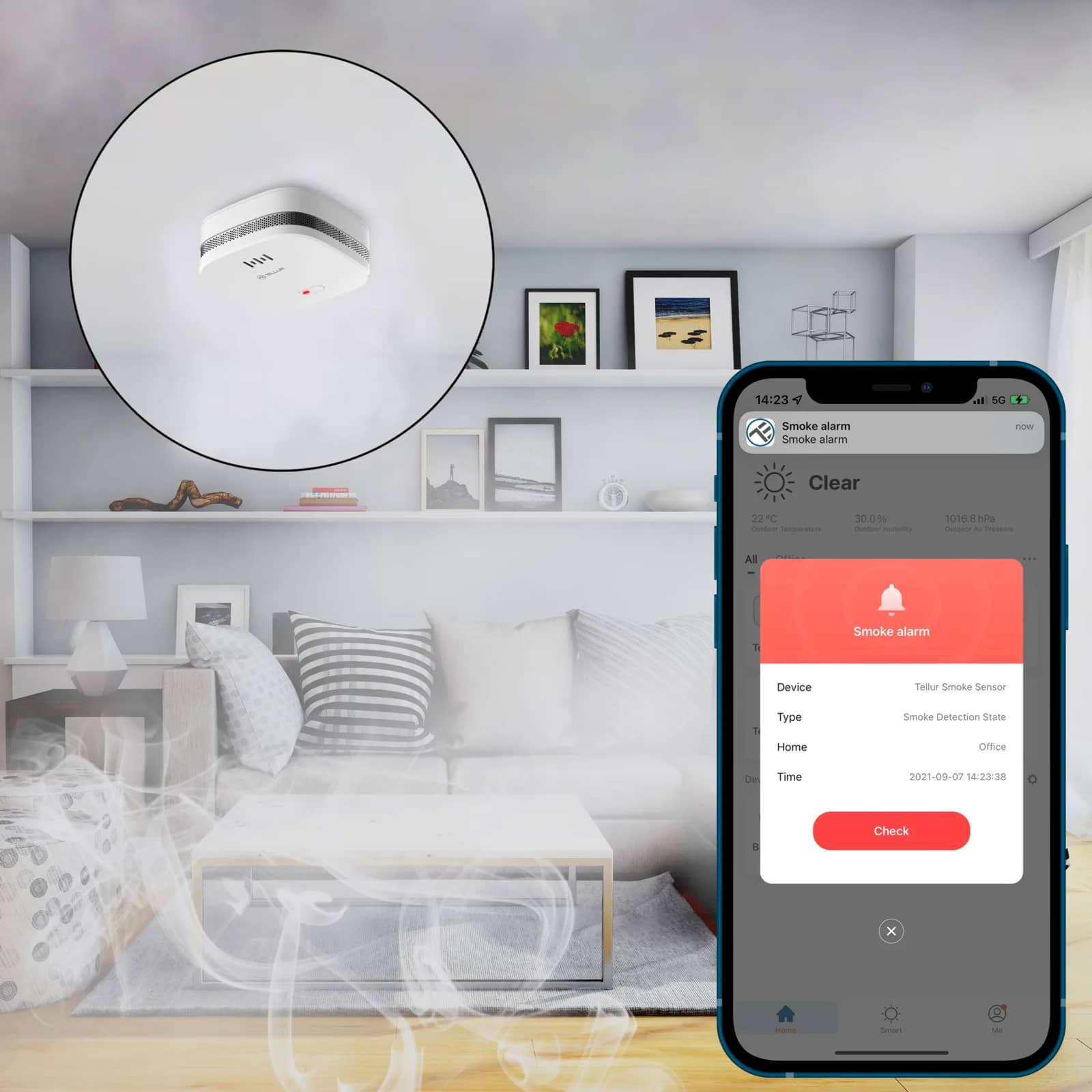 Tellur Wi-Fi Gas Sensor – 2.4 GHz, Alarm & Notifications (TLL331291) — image 7