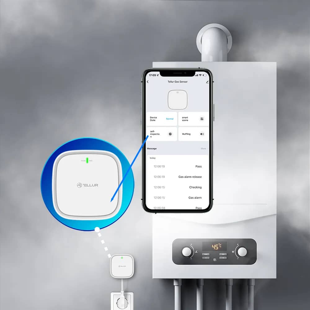 Tellur Wi-Fi Gas Sensor – 2.4 GHz, Alarm & Notifications (TLL331291) — image 8