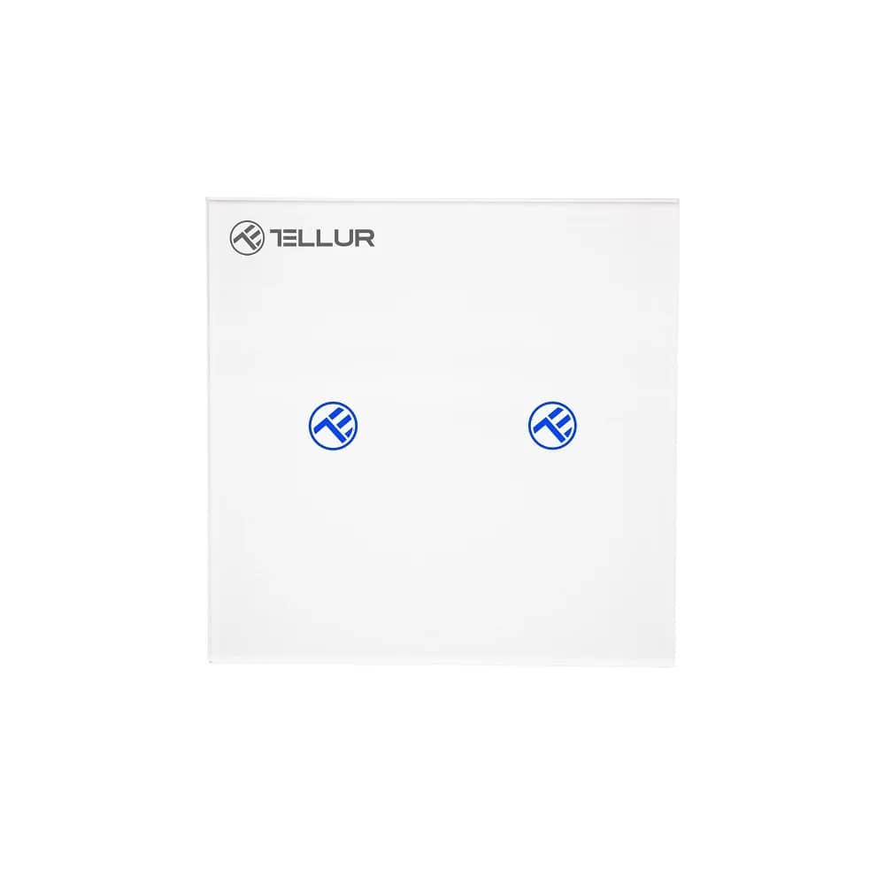 Tellur Wi-Fi Glass Touch Light Switch – 2 Gang, SS2N