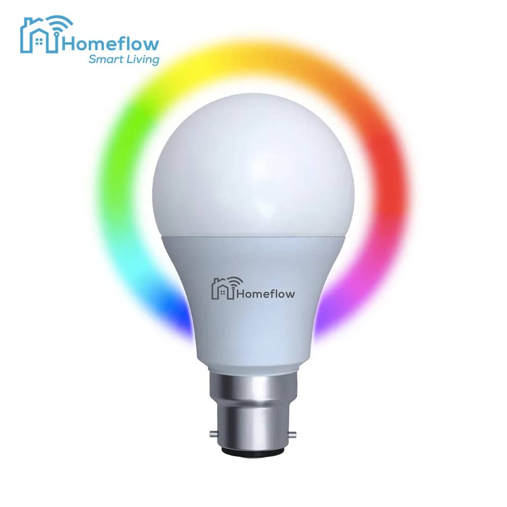 Homeflow B-5006 Smart Wireless LED Bulb – B22, 9W (60W), 806lm, RGB, Dimmable, Smartphone Control