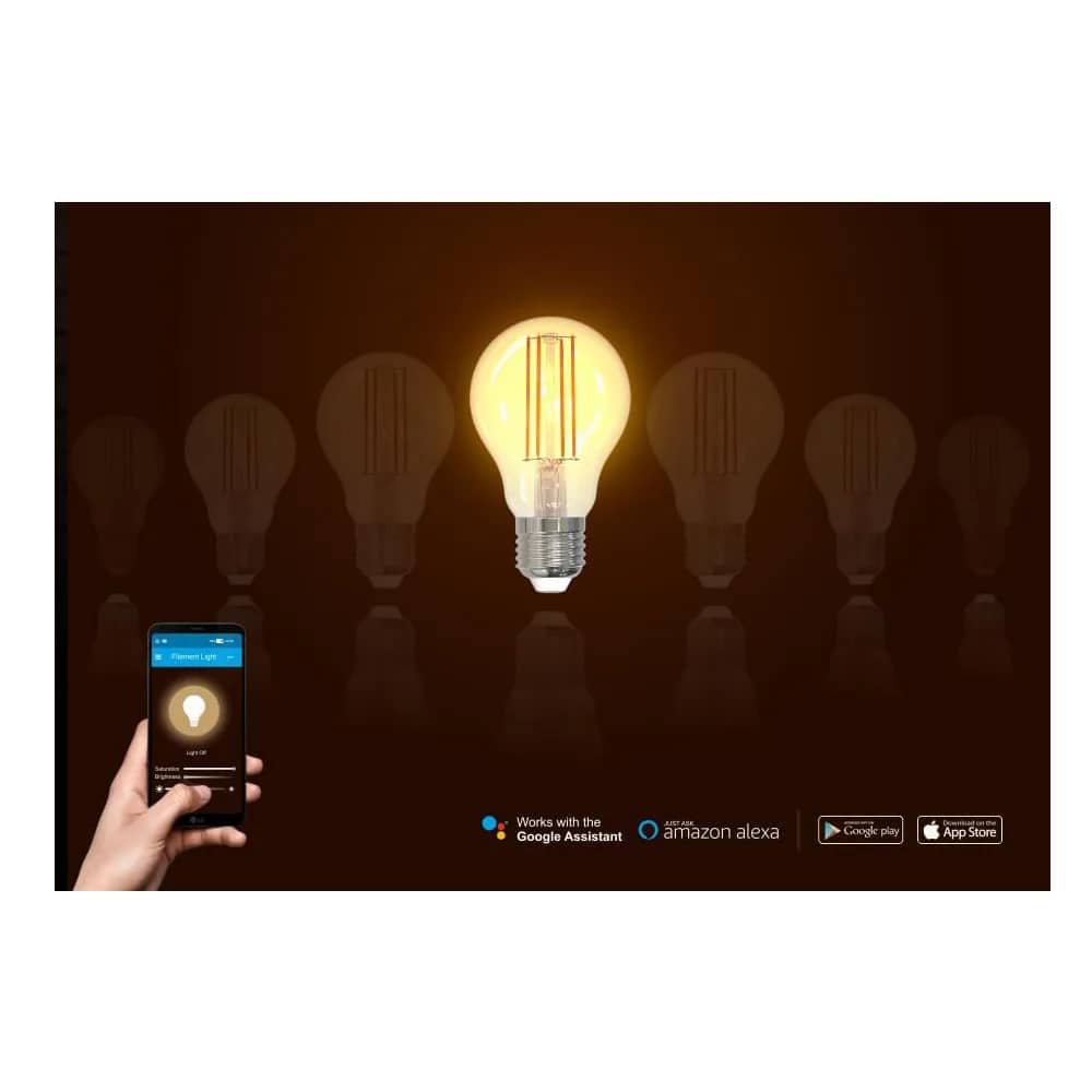 Homeflow B-5009 Smart Wireless LED Filament Bulb – E27, 5.5W (40W), 500lm, Dimmable, Warm White, Mobile App Control — image 3