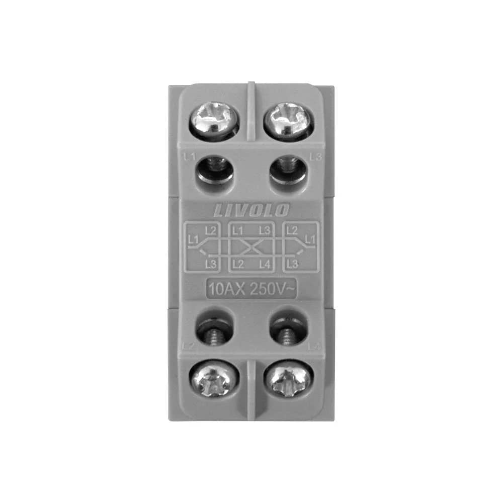 Livolo 1 Gang Mechanical Intermediate (Cross) Light Switch Module – White — image 4