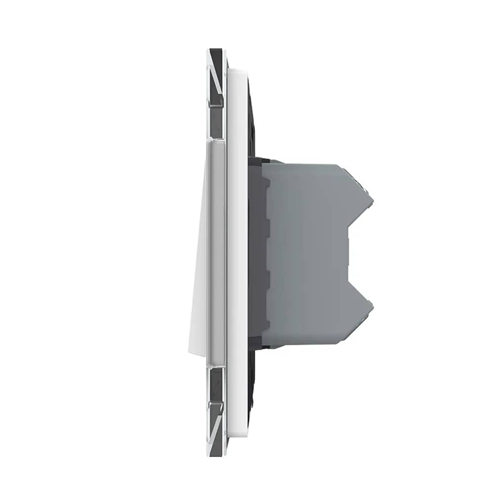 Livolo Mechanical Intermediate (Cross) Light Switch – 2 Gang with Glass Frame – New Series – White — image 3