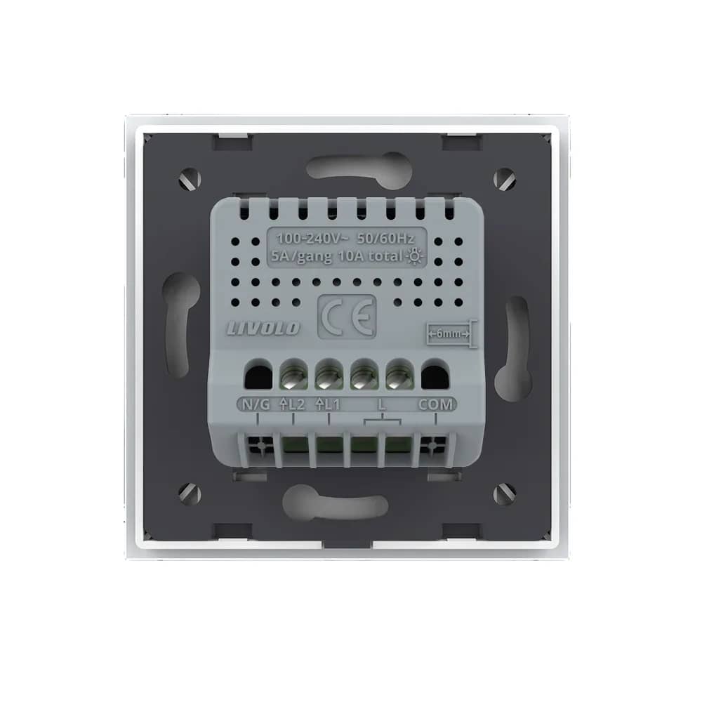 Livolo 2 Gang Tempered Glass Touch Light Switch – New Series – Light Indicator
