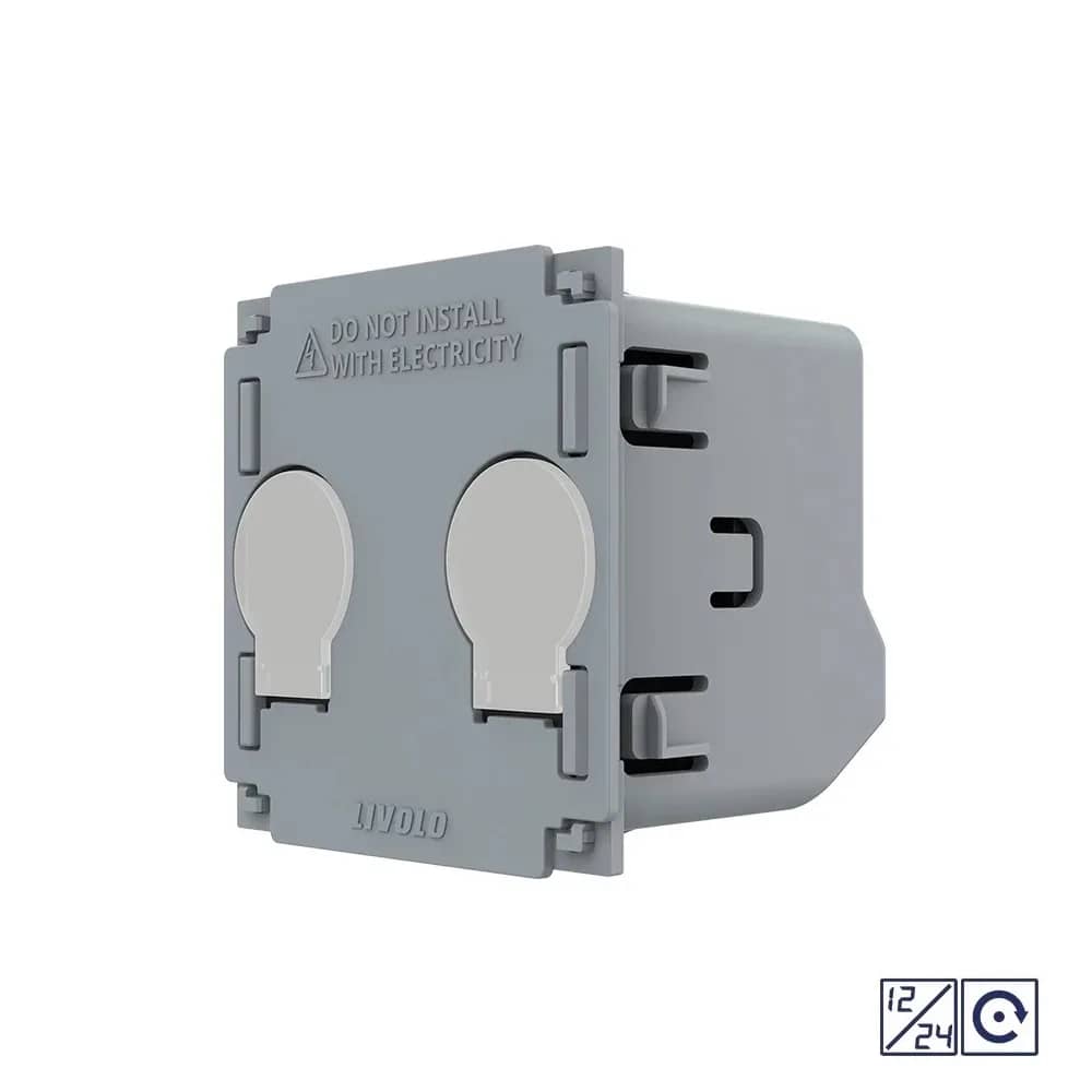 Livolo 2 Gang Momentary Touch Switch Module – Dry Contact, 12/24V – New Series (C7-VL-FC2HC-2G)