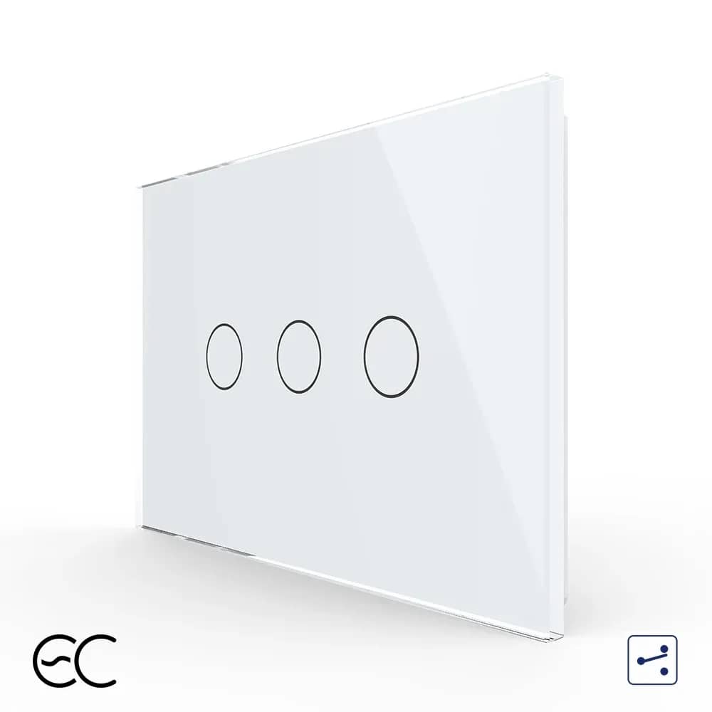 Livolo Glass Touch Light Switch – 3 Gang 2-Way / Intermediate, Italian Standard, ZigBee EC