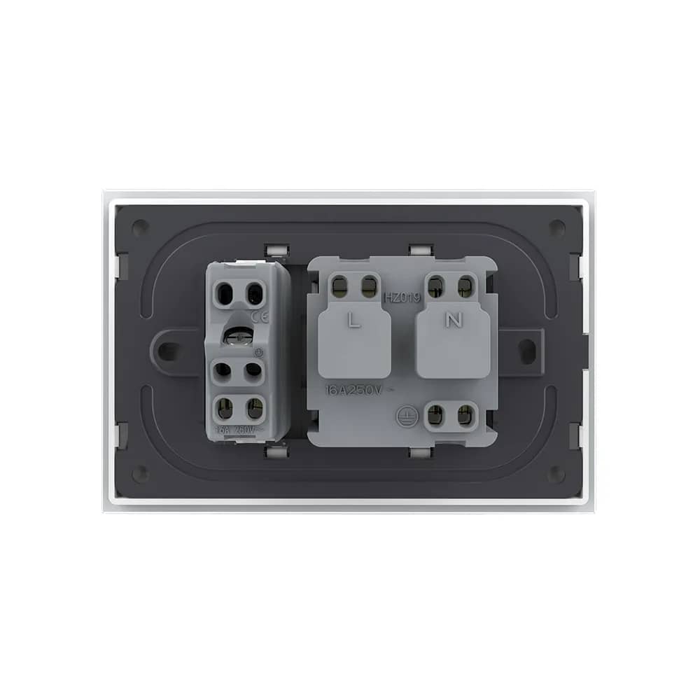 Livolo Double Italian Socket with Glass Frame – Italian Standard – Remarkable Detail